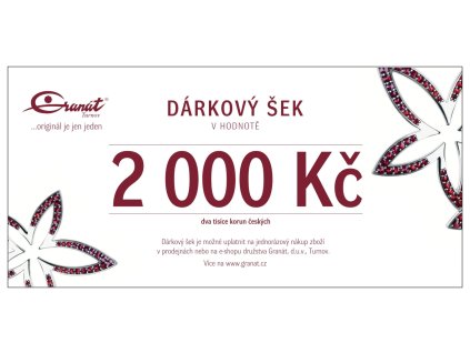 Dárkový šek 2000 Kč