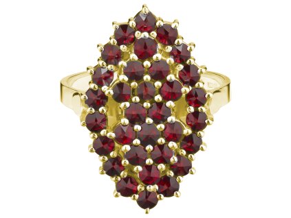 Gold ring with czech garnet - oval                                                                  