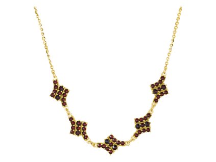 Gold necklace with czech garnet                                                                     
