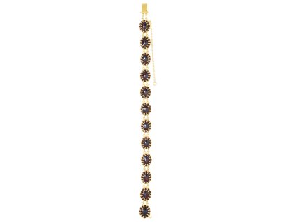 Gold bracelet with czech garnet - oval                                                              