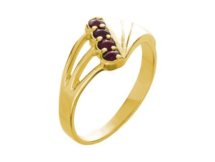 Gold ring with czech garnet - tip                                                                   