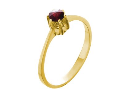 Gold ring with czech garnet                                                                         