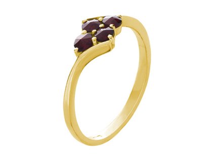 Gold ring with czech garnet                                                                         