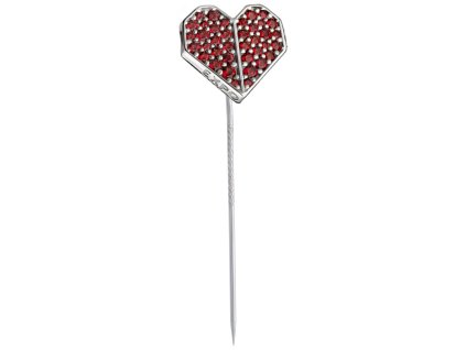 Needle EXPO 2025 - silver with czech garnet, rhodium plated - heart