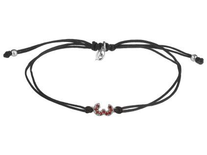 Silver woven bracelet with czech garnet, rhodium plated - number 3