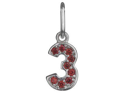 Silver pendant with czech garnet, rhodium plated - number 3