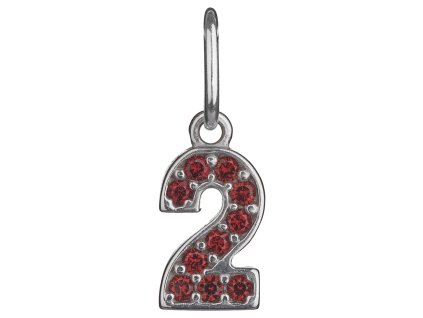 Silver pendant with czech garnet, rhodium plated - number 2