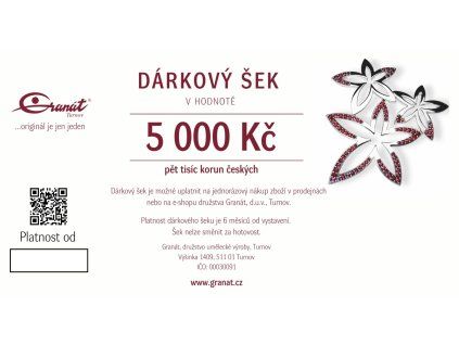 Dárkový šek 5000 Kč