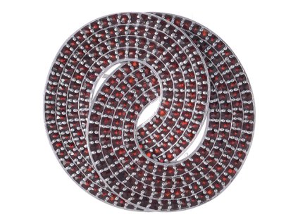 Silver brooch with czech garnet, rhodium plated - knot                                              