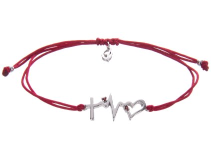 Silver bracelet Shamballa with czech garnet, rhodium plated                                         