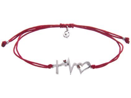 Silver woven bracelet  with czech garnet, rhodium plated