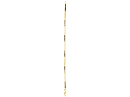 Stříbrný náramek s českým granátem, zlacený - linka