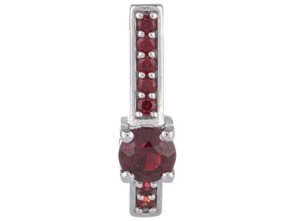 Silver pendant with czech garnet, rhodium plated - line                                             