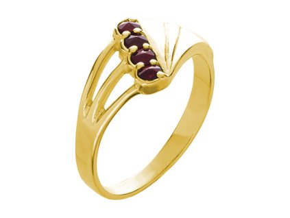 Silver ring with czech garnet, gold plated - tip                                                    