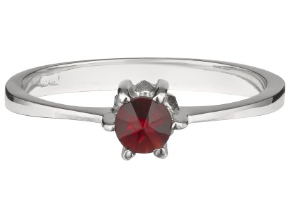 Silver ring with czech garnet, rhodium plated                                                       