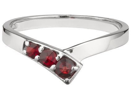 Silver ring with czech garnet, rhodium plated - tip                                                 