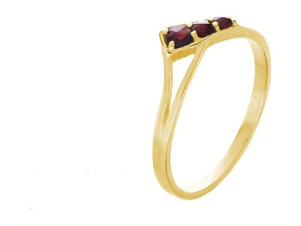 Silver ring with czech garnet, gold plated - tip                                                    