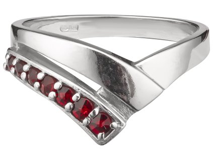 Silver ring with czech garnet, rhodium plated - tip                                                 