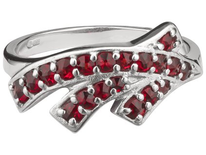 Silver ring with czech garnet, rhodium plated                                                       