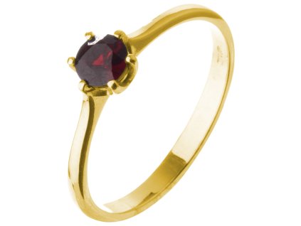 Silver ring with czech garnet, gold plated                                                          