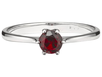Silver ring with czech garnet, rhodium plated                                                       