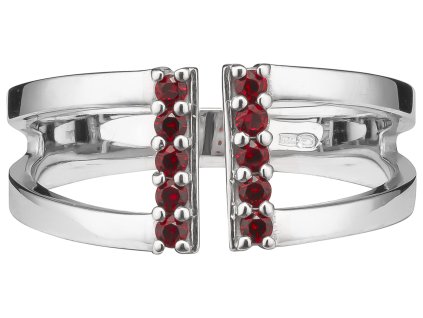 Silver ring with czech garnet, rhodium plated                                                       