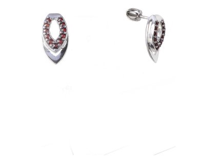 Silver earrings with czech garnet, rhodium plated - tip                                             