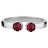 Silver ring with czech garnet, rhodium plated                                                       