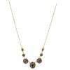 Gold necklace with czech garnet - flower                                                            