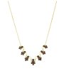 Gold necklace with czech garnet - flower                                                            