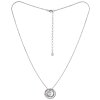 Silver necklace with czech garnet and pearl, rhodium plated - circle