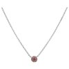 Silver necklace with czech garnet, rhodium plated - flower                                          