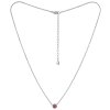 Silver necklace with czech garnet, rhodium plated - flower                                          