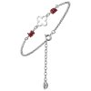 Silver bracelet with czech garnet, rhodium plated                                                   