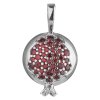 Silver pendant with czech garnet, rhodium plated - jablko                                           
