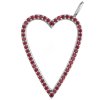 Silver pendant with czech garnet, rhodium plated - heart                                            