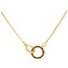 Gold necklace with czech garnet - circle                                                            