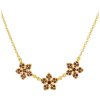 Gold necklace with czech garnet - flower                                                            