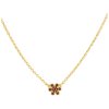 Gold necklace with czech garnet - flower                                                            