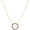 Gold necklace with czech garnet - circle                                                            