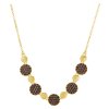 Gold necklace with czech garnet - circle                                                            