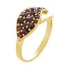 Gold ring with czech garnet - wave                                                                  