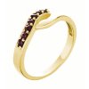 Gold ring with czech garnet - wave                                                                  