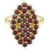 Gold ring with czech garnet - oval                                                                  