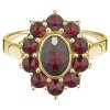 Gold ring with czech garnet - oval                                                                  