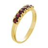 Gold ring with czech garnet - line                                                                  