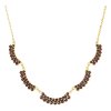 Gold necklace with czech garnet - wave                                                              