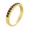 Gold ring with czech garnet - line                                                                  