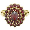 Gold ring with czech garnet - oval                                                                  