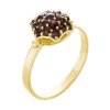 Gold ring with czech garnet - raspberry                                                             